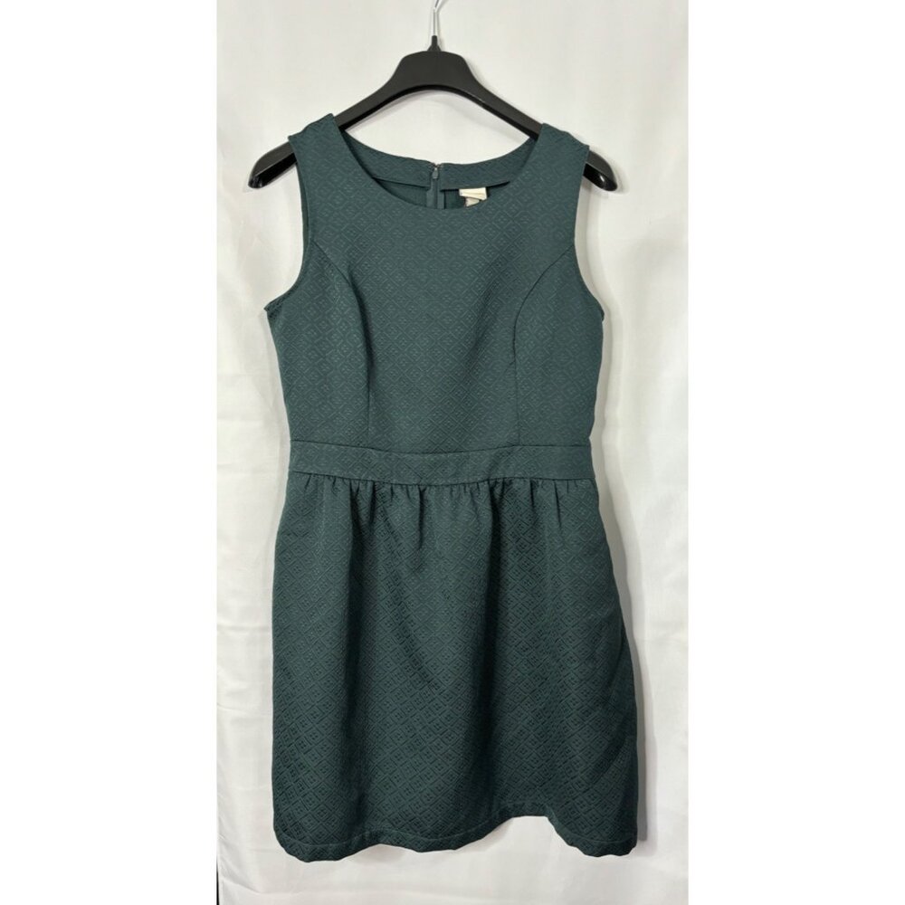 Merona Forest Green Textured Jacquard Sleeveless Dress